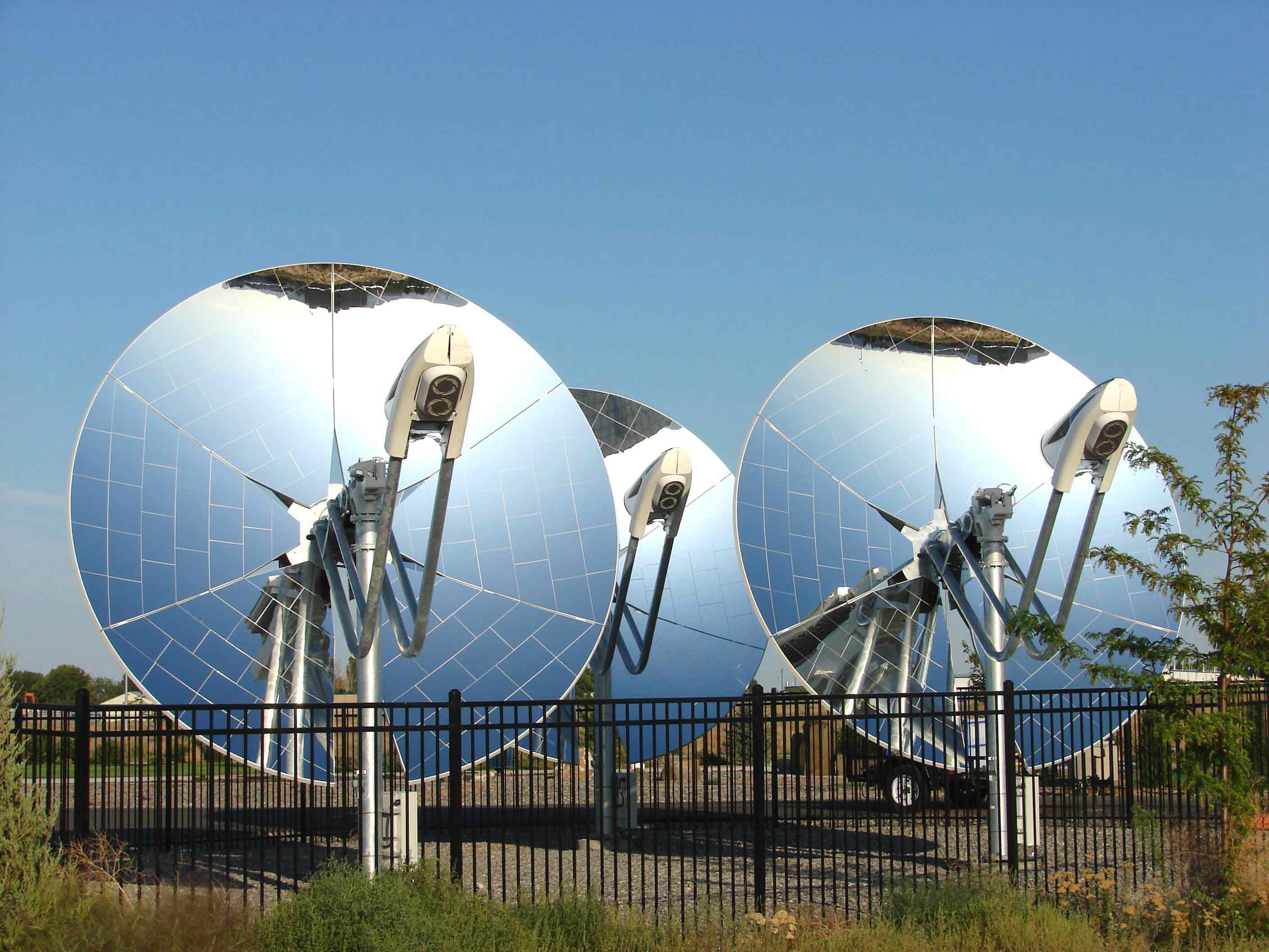 Solar panel dishes