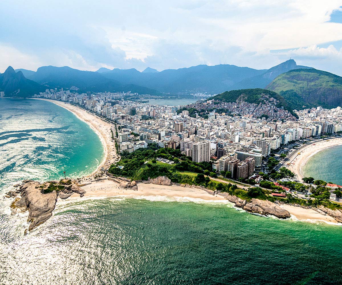 Aerial view of Arpoador in Rio de Janeiro
