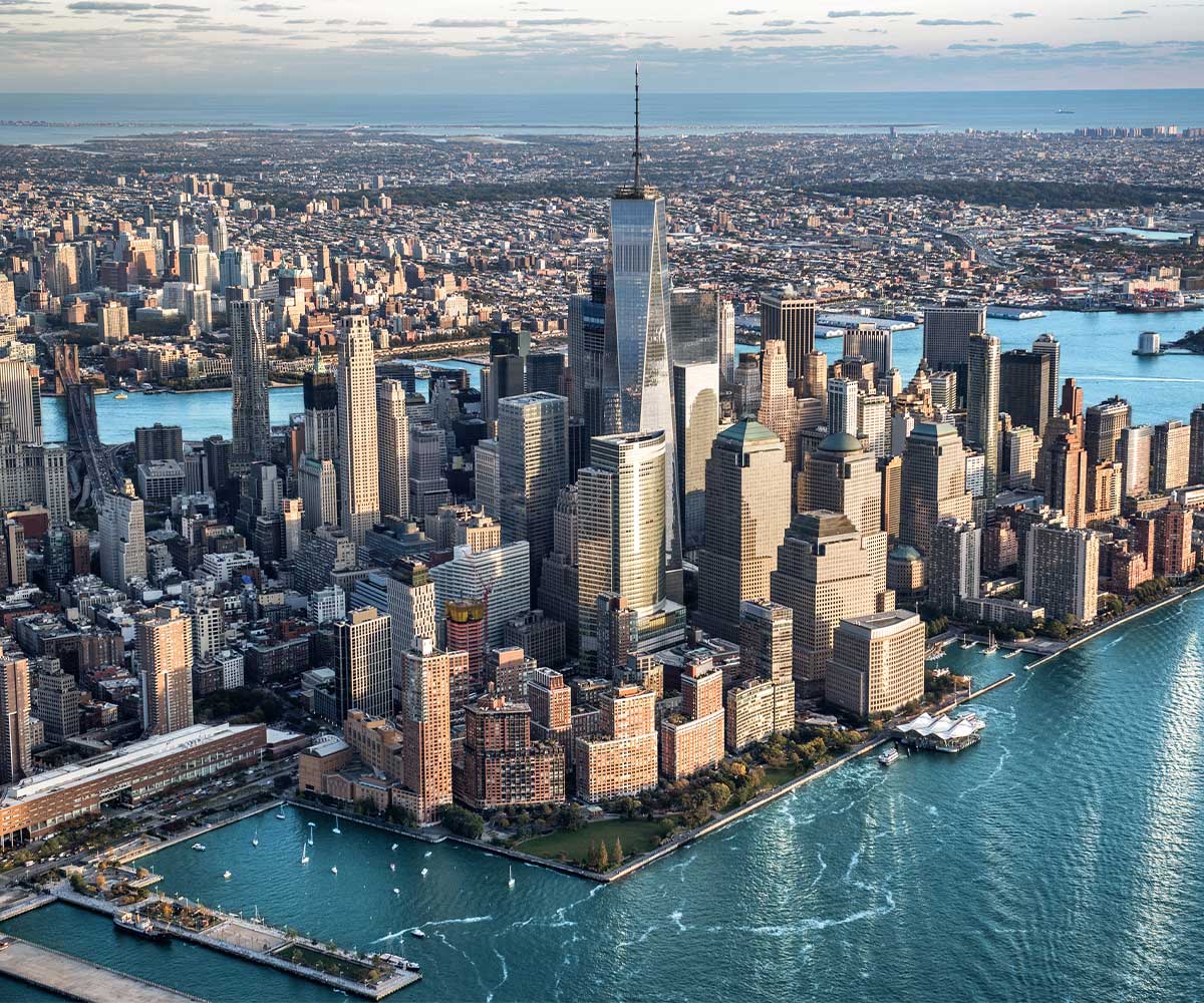 Aerial view of Manhattan in New York 